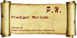 Prediger Melinda névjegykártya